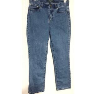 Ralph Lauren Lauren Jeans Co. Womens Size 10 P Petite Blue Denim LRL Logo Pocket